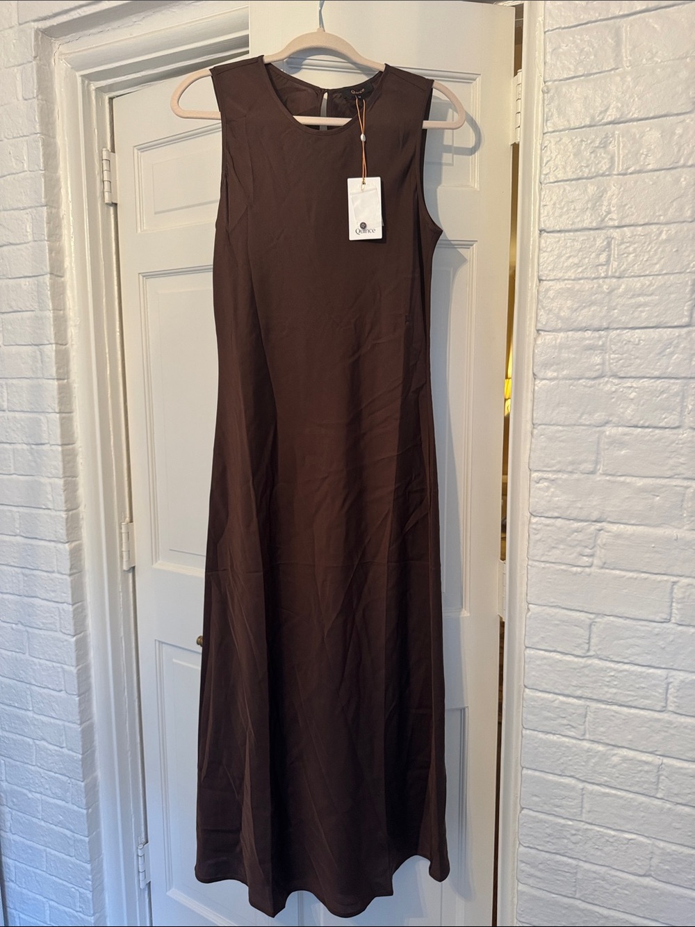 Quince Brown Sleeveless Midi dress